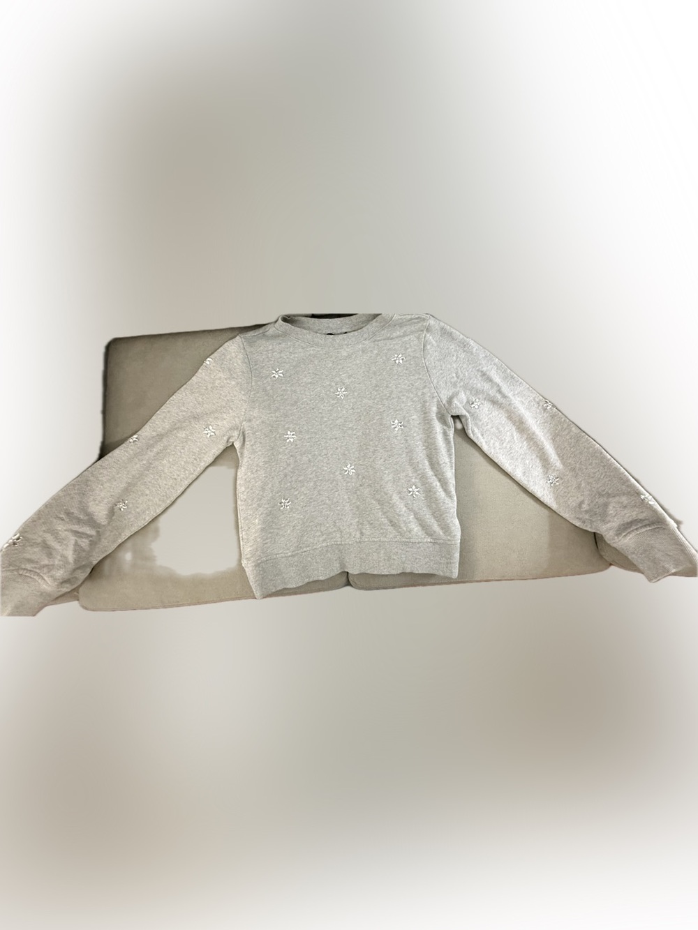 NWT PAIGE Ordenna Crystal-Embellished Sweatshirt Heather Grey M - $199